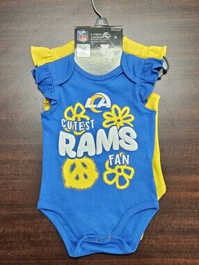 NFL Los Angeles Rams Blue & Yellow Infant One-Piece Bodysuit Set